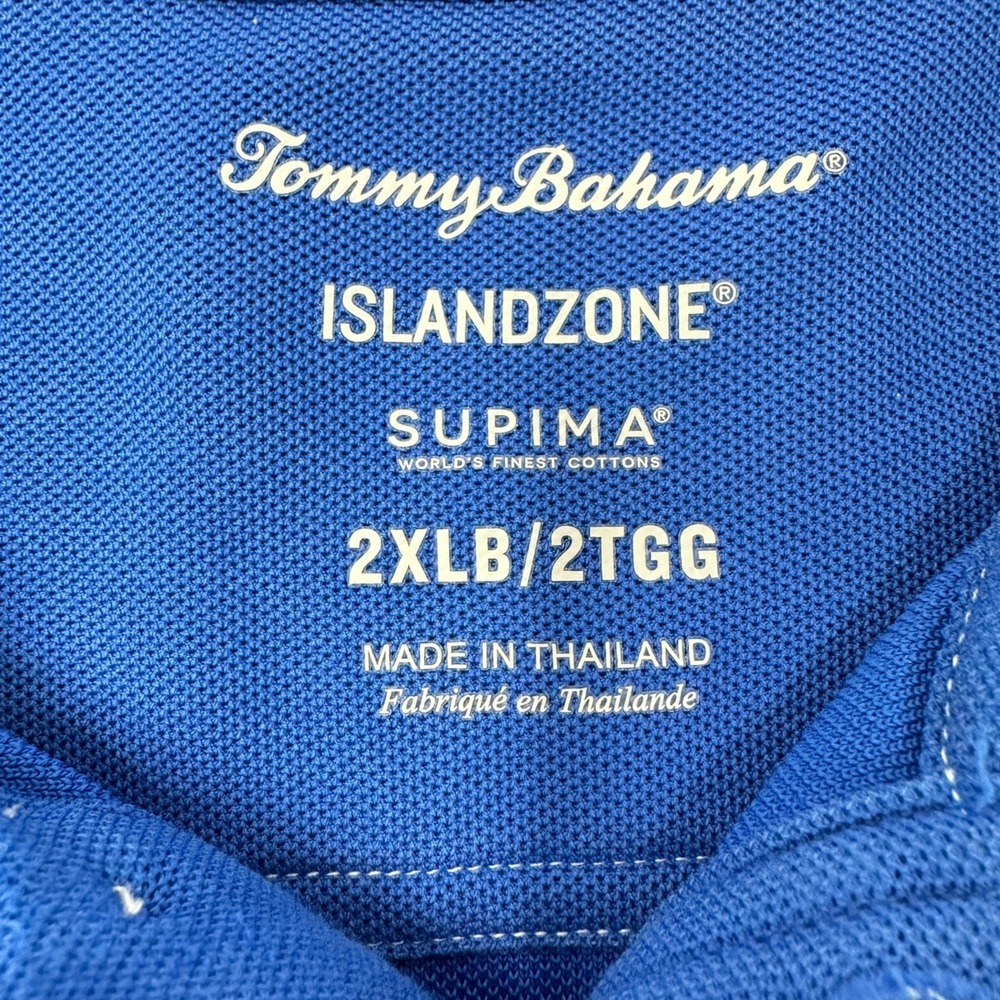 TOMMY BAHAMA Men's Blue Short Sleeve Islandzone Polo Shirt Supima Cotton 2XLB - Picture 4 of 11